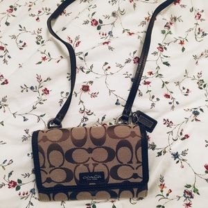 Brown signature coated canvas Coach bag